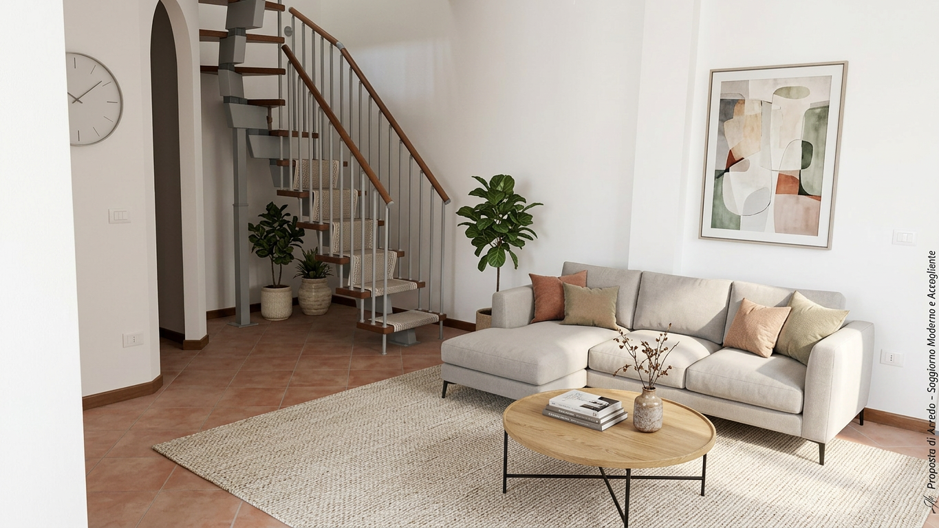 Pontremoli: appartamento con terrazza da rifinire — Rendering indicativo 1