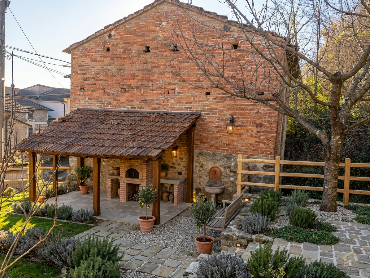 Mulazzo: Rustico con orto — Rendering indicativo 2